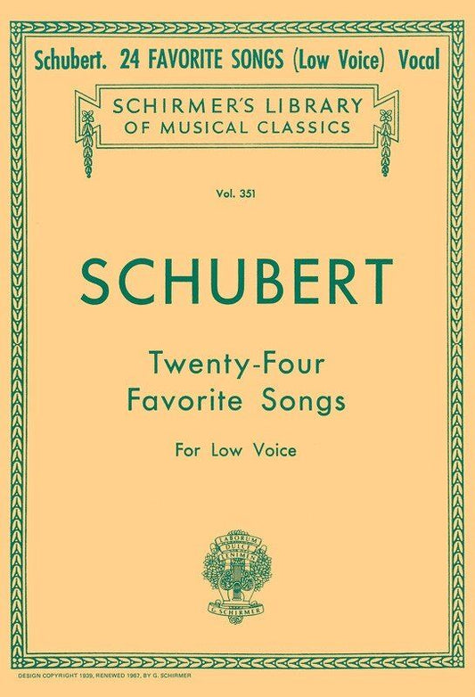 Schubert - 24 Favorite Songs for Low Voice by G. Schirmer, Inc.