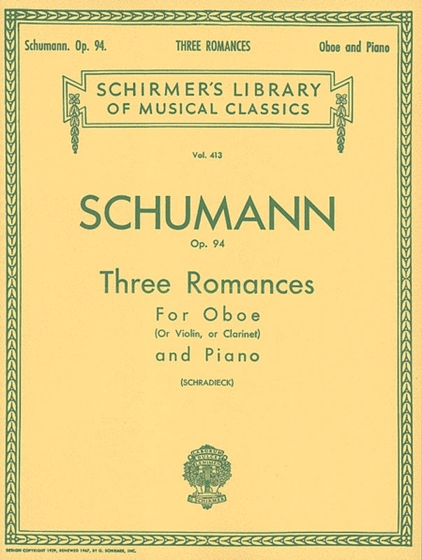 Schumann 3 Romances Op 94 Lib.413 Violin