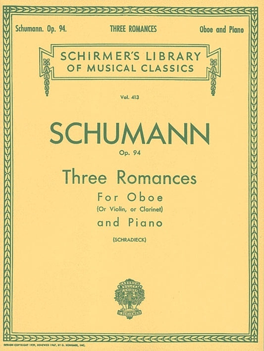 Schumann 3 Romances Op 94 Lib.413 Violin