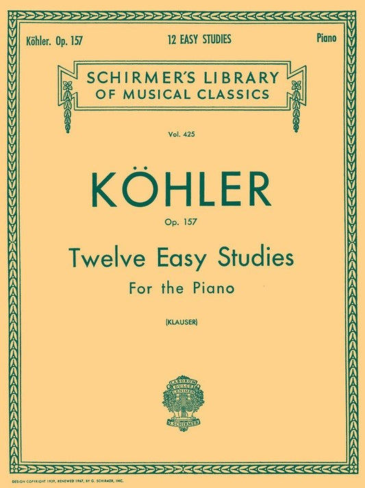 Kohler 12 Ez Stud.Op157 Lib.425 Piano