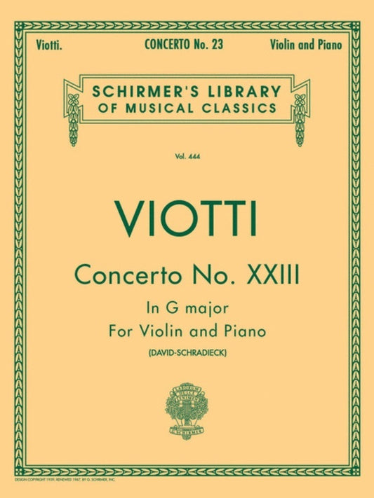 Viotti Concerto 23 In G Lib.444 Violin
