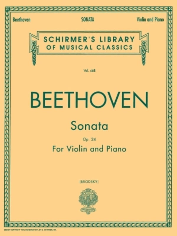 Beethoven - Sonata Op 24 For Violin/Piano (Softcover Book)