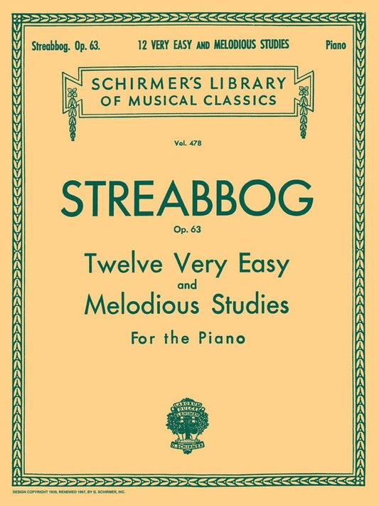 Streabbog - 12 Very Easy Melodious Studies Op 63 Piano (Softcover Book)
