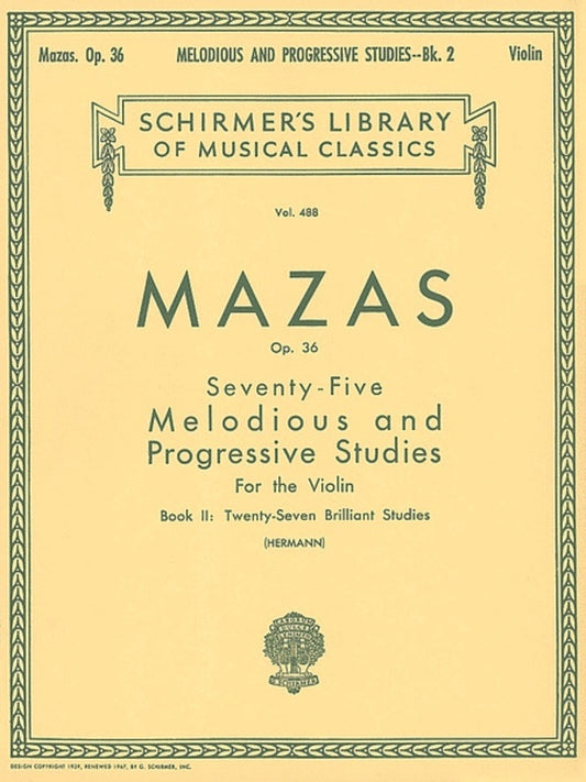 Mazas Mel.Pr. St.Op36 Book.2 Lib.488 Violin