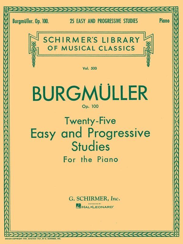Burgmüller 25 Studies Op. 100 for Piano - Easy and Progressive Studies, 36 Pages, Published by G. Schirmer, Inc.