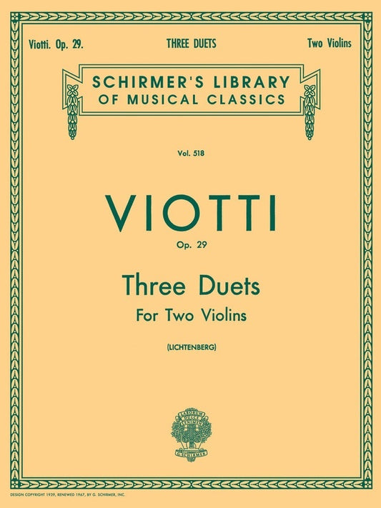 Viotti 3 Duets Op 29 Lib.518 2 Violins