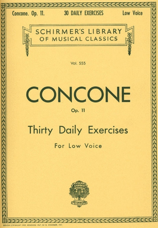Schirmer - Concone - 30 Daily Exercises Op 11 Low Voice