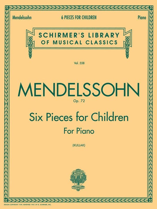 Mendelssohn Pcs 4 Chi.Op72 Lib.558 Piano
