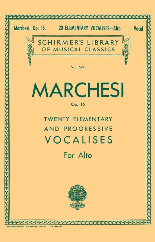 Schirmer - 20 Elementary/Progressive Vocalises Op 15 Alto