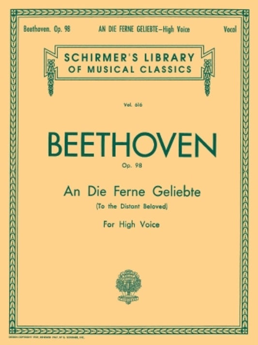 Schirmer - Beethoven - To The Distant Beloved Op 98 High Voice