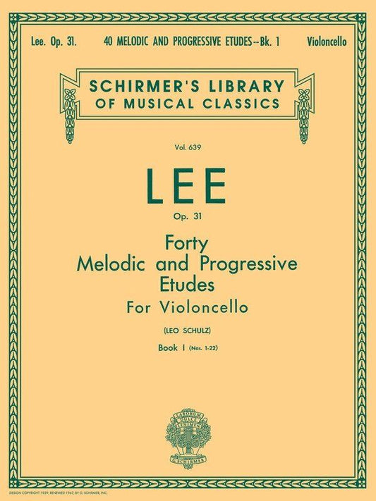 Lee 40 Melodic Progressive Etudes Op 31 Book 1 for Cello