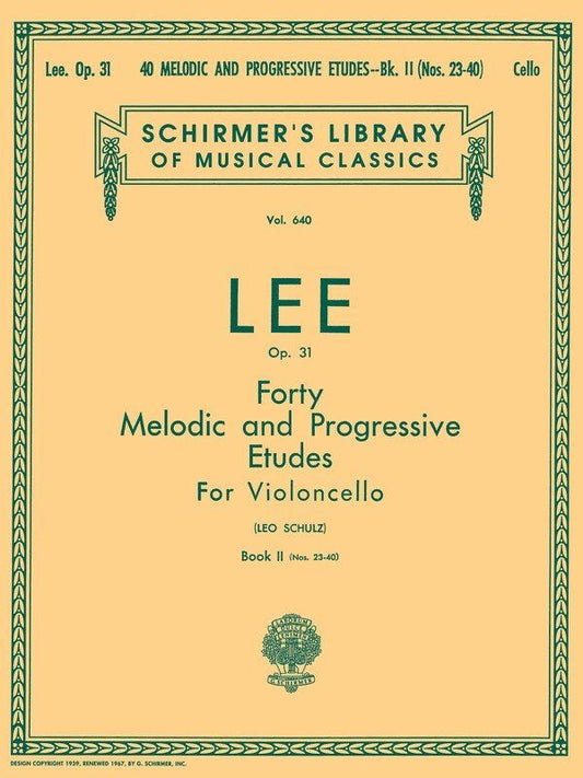 Lee 40 Melodic Progressive Etudes Op 31 Book 2 for Cello
