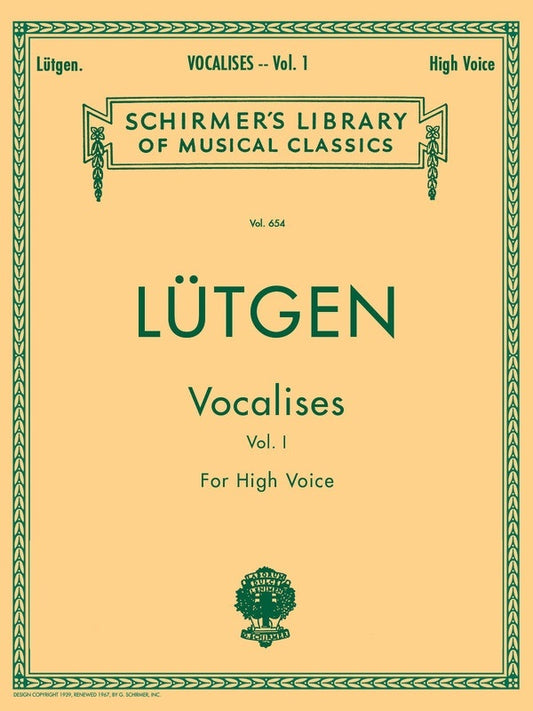 Schirmer - Lutgen - Vocalises Vol 1 High Voice