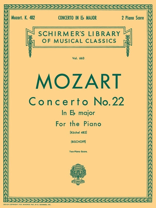 Schirmer - Mozart - Concerto No 22 E Flat K 482 2P4H