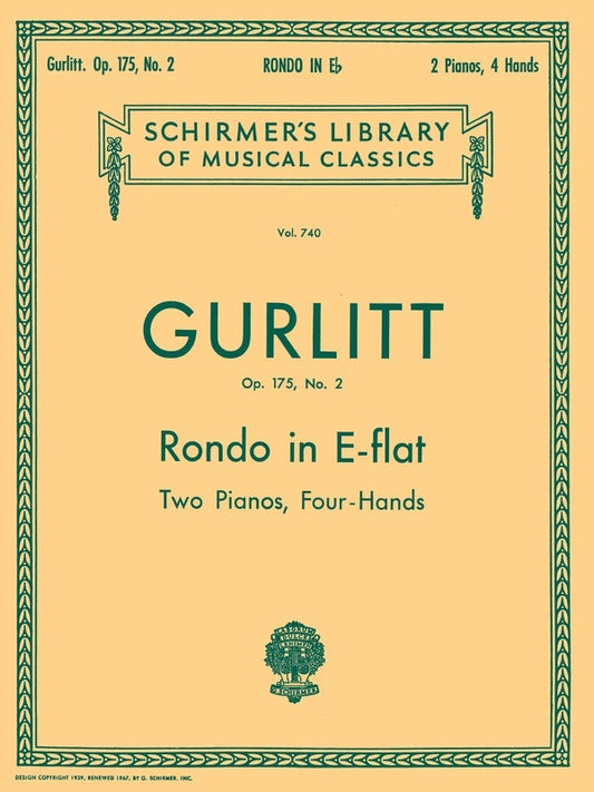 Gurlitt Rondo 2 Op 175 Lib.740 2 Pianos