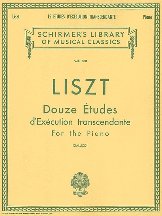 Liszt Etudes Dexecution Lib.788 Piano