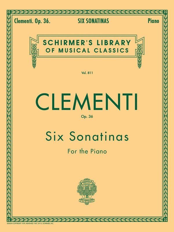Clementi Six Sonatinas Op. 36 for Piano Solo - G. Schirmer, Inc. 32 Pages