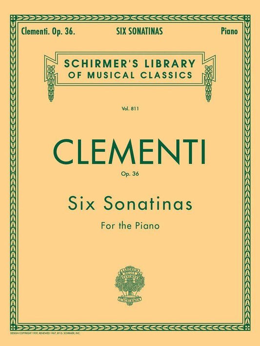 Clementi Six Sonatinas Op. 36 for Piano Solo - G. Schirmer, Inc. 32 Pages