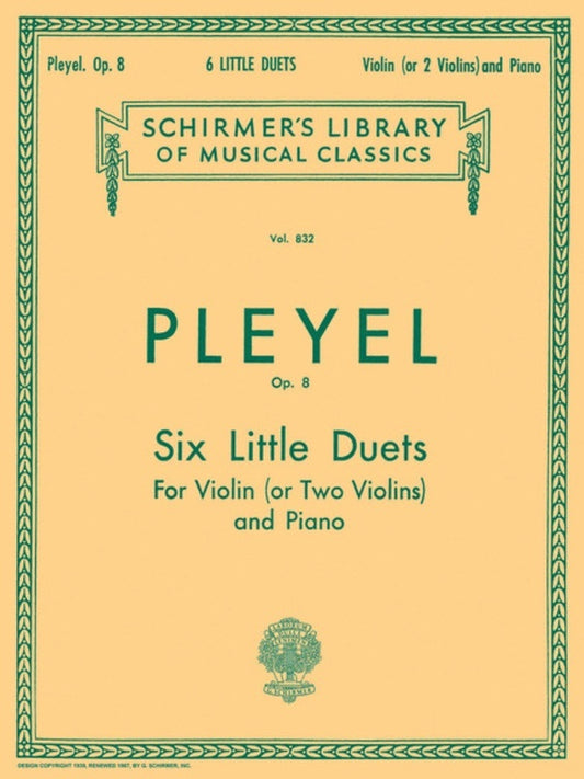 Pleyel 6 Little Duets Op8 Violin/Piano 2 Violin