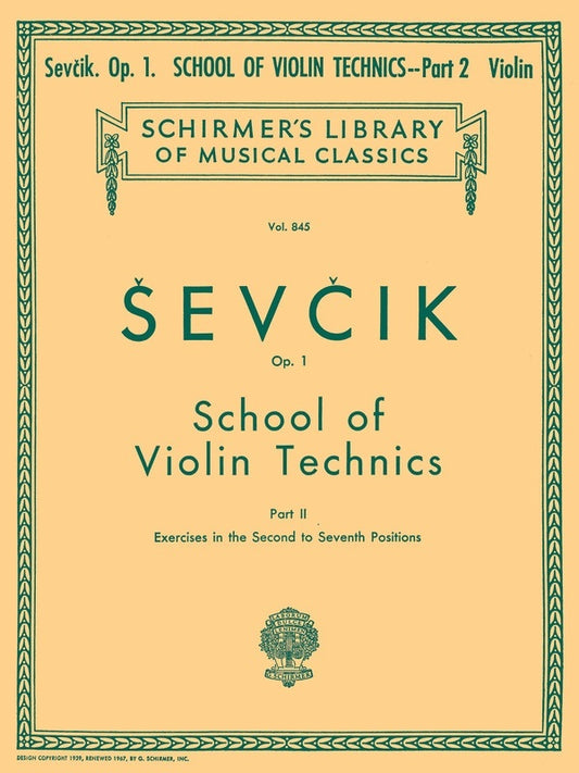 Sevcik - School Of Violin Technics Op 1 Book 2 (Softcover Book)