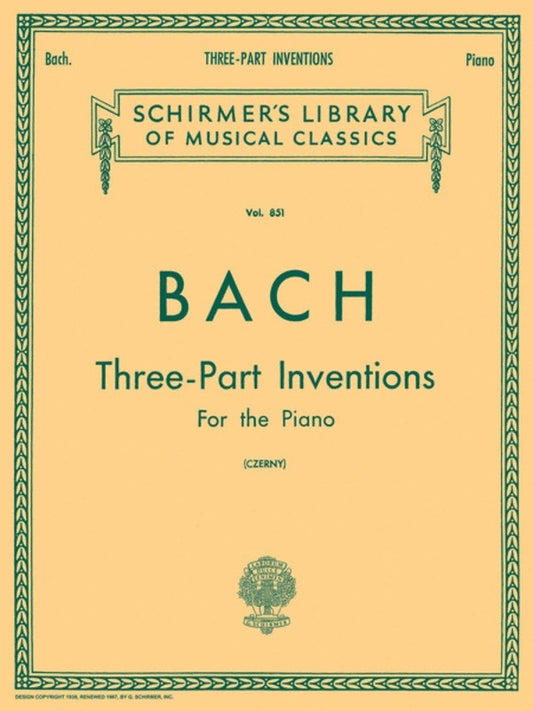 Bach 15 3 Part Inventions Lib.851 Piano(Czerny)