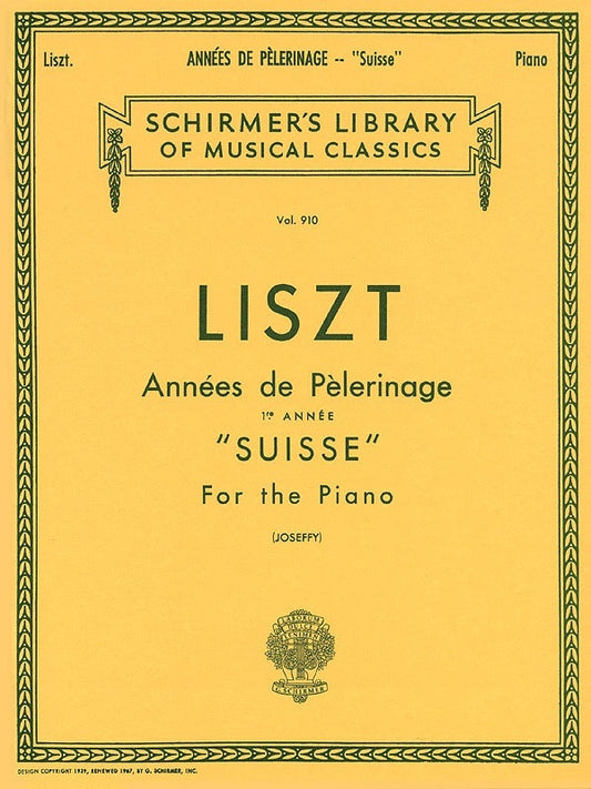 Liszt - Annees De Pelerinage Book 1 Swiss Piano (Softcover Book)