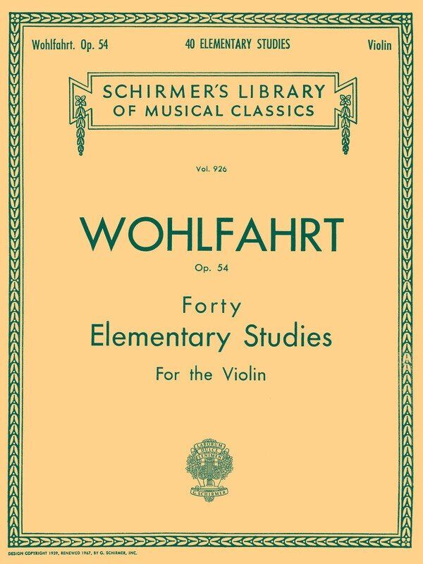 Wohlfahrt Forty Elementary Studies Op. 54 for Unaccompanied Violin, 24 Pages