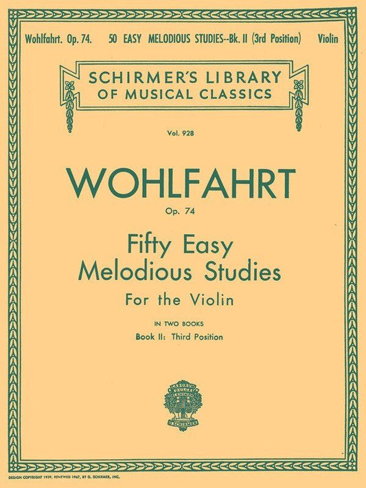 Wohlfahrt Melodious Studies Op. 74 Book 2 for Unaccompanied Violin