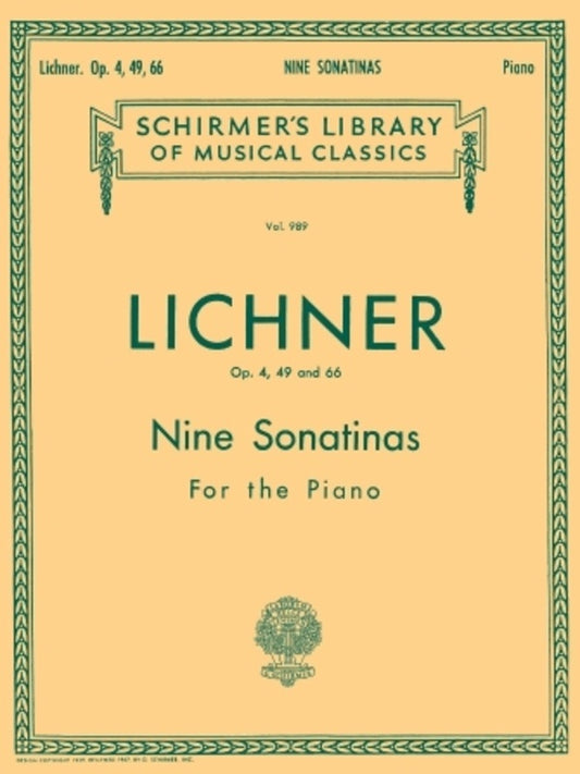 Lichner - 9 Sonatinas Op 4/49/66 For Piano (Softcover Book)