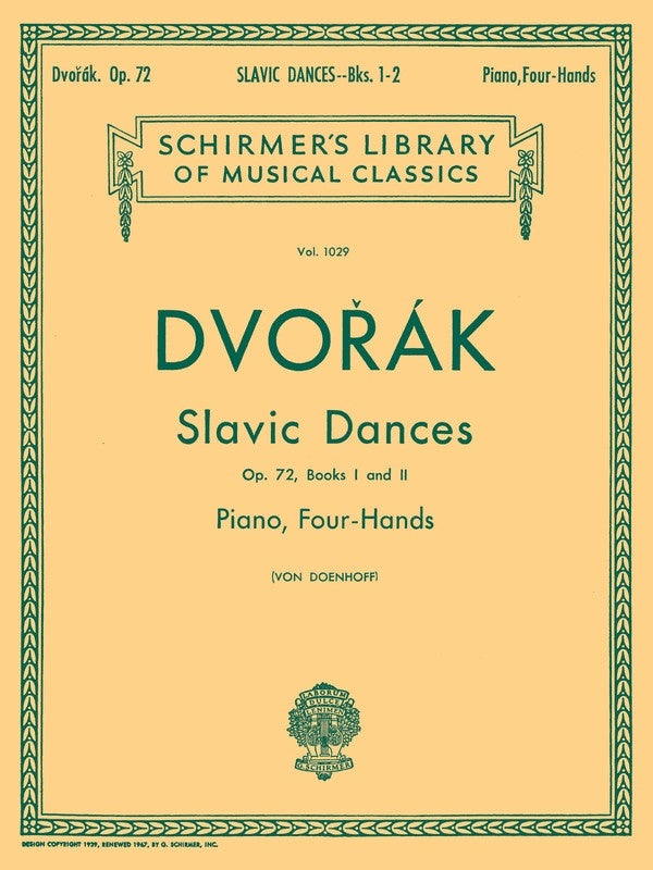 Dvorak Slavonic Dances Op 72 Piano Duets Lib.1029