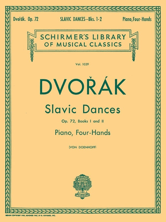 Dvorak Slavonic Dances Op 72 Piano Duets Lib.1029