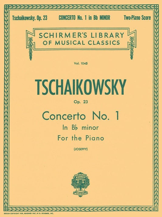 Tchaikovsky Concerto No. 1 Op. 23 for 2 Pianos 4 Hands, G. Schirmer Edition, 100 Pages
