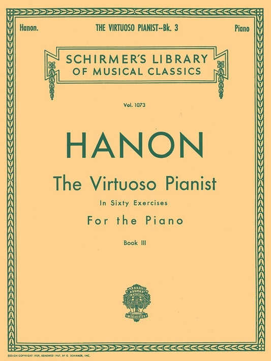 Hanon Virtuoso Pianist Pt.3 Lib.1073 Piano