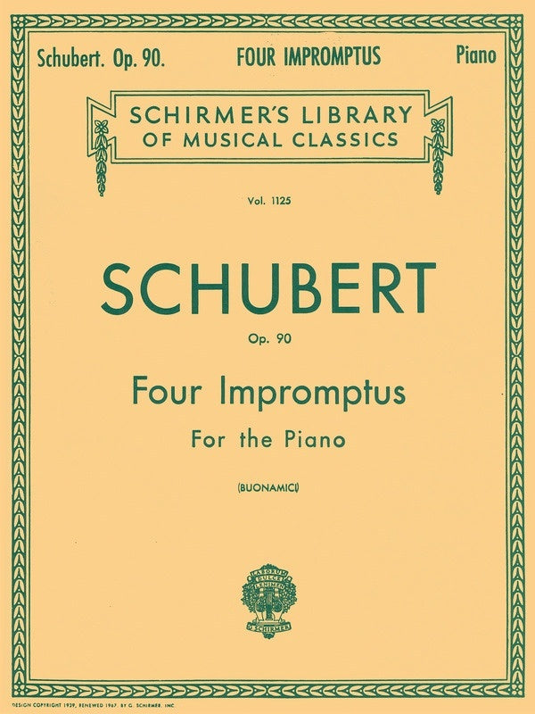 Schubert - 4 Impromptus Op 90 For Piano (Softcover Book)
