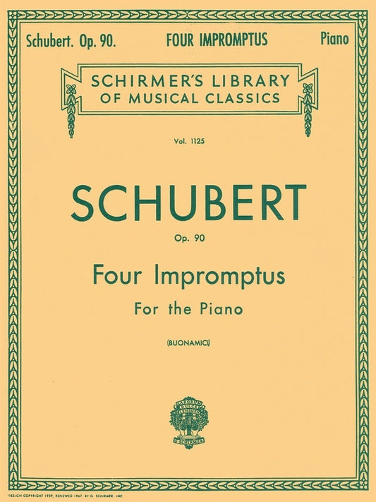 Schubert - 4 Impromptus Op 90 For Piano (Softcover Book)