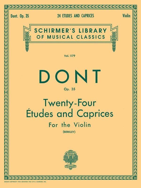 DONT - 24 Etudes and Caprices Op 35 for Unaccompanied Violin, G. Schirmer, 48 Pages, Schirmer's Library of Musical Classics