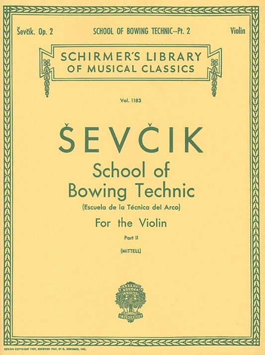 Sevcik School Bowing Te.Op2 Book 2 L1183Violin