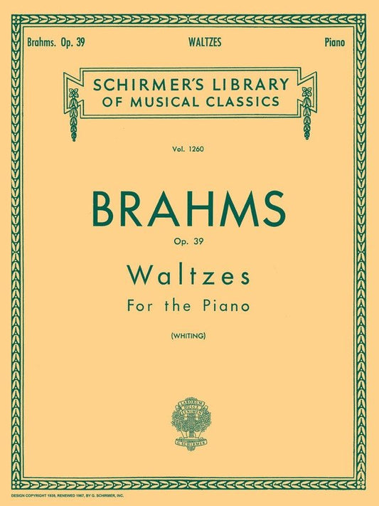 Brahms Waltzes Op 39 Lib.1260 Piano