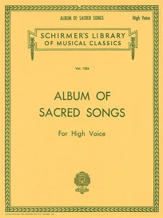 Schirmer - Album Of Sacred Songs For High Voice
