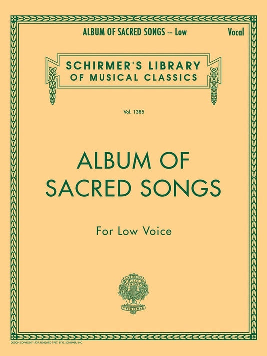 Schirmer - Album Of Sacred Songs For Low Voice