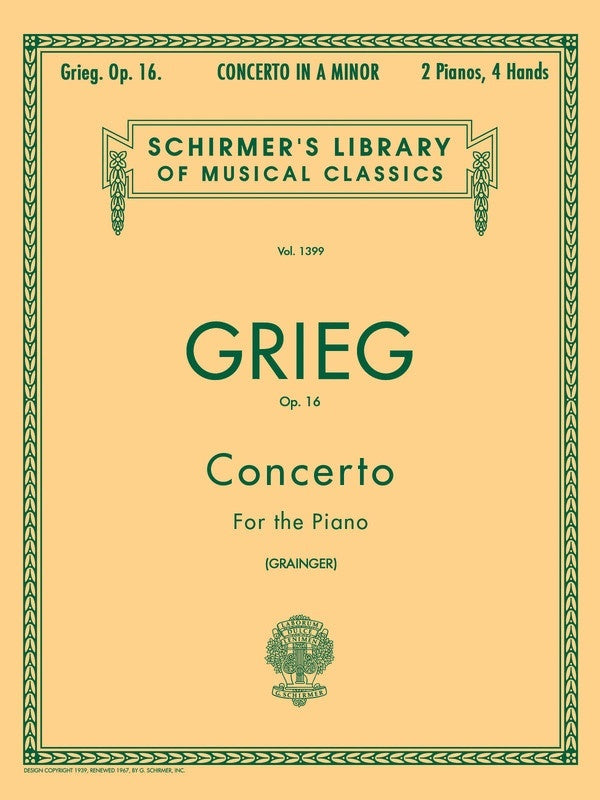 Schirmer - Grieg - Concerto A Min Op 16 2P4H
