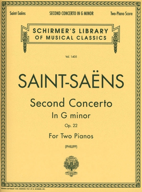 Saint Saens Conc.N.2 Op22 Lib.1405 2 Piano
