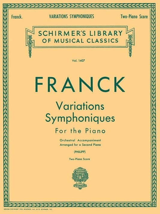 Franck Variations Symphoniques 2 Pianos Lib.1407