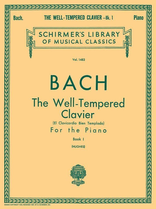 Bach - Well Tempered Clavier Book 1 for Piano, 164 Pages, Schirmer Library of Classics