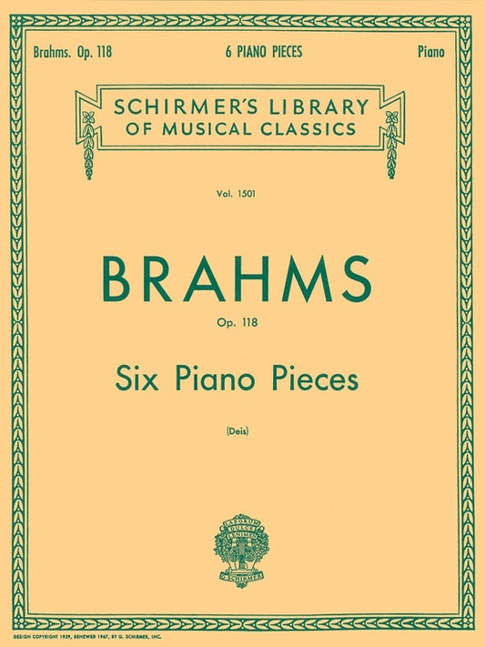 Brahms 6 Piano Pcs.Op 118 Lib.1501