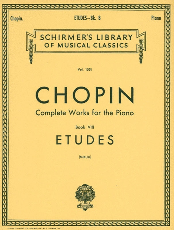 Chopin Etudes Vol.1551 Piano(Mikuli)
