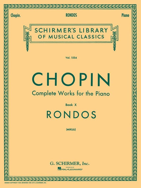 Chopin - Rondos For Piano (Softcover Book)