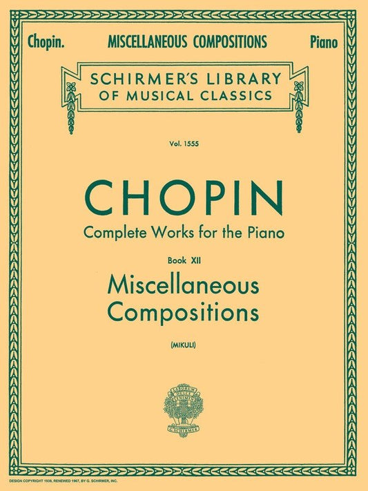 Chopin Misc.Compositions Lib.1555 Piano