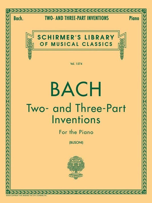 Bach - Two and Three-Part Inventions for Piano, 80 Pages, Schirmer Library of Classics