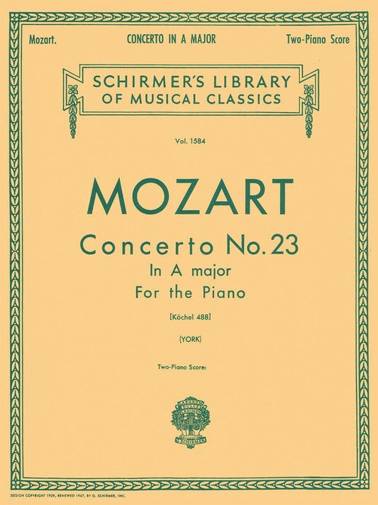 Mozart Concerto No. 23 in A Major K 488 for 2 Pianos 4 Hands - G. Schirmer Edition